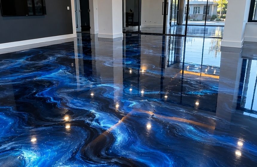 Metallic Resin Flooring for Homes