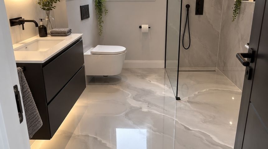 What you get when SolidSet Resin Flooring fits your bathroom floor
